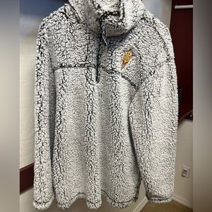 ASU fluffy gray sweater